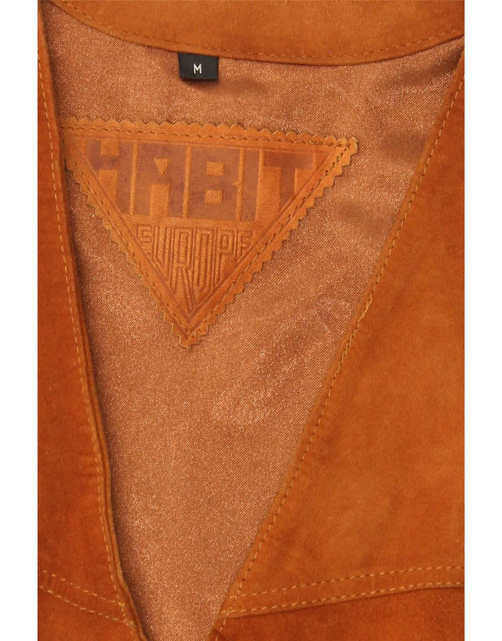 gilet en daim vintage pour hommes brun moyen