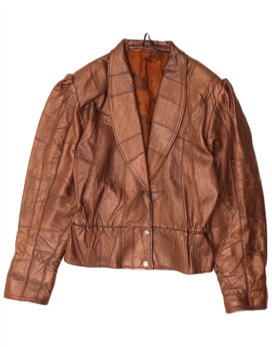 veste en cuir femme vintage UK 14 Brun moyen