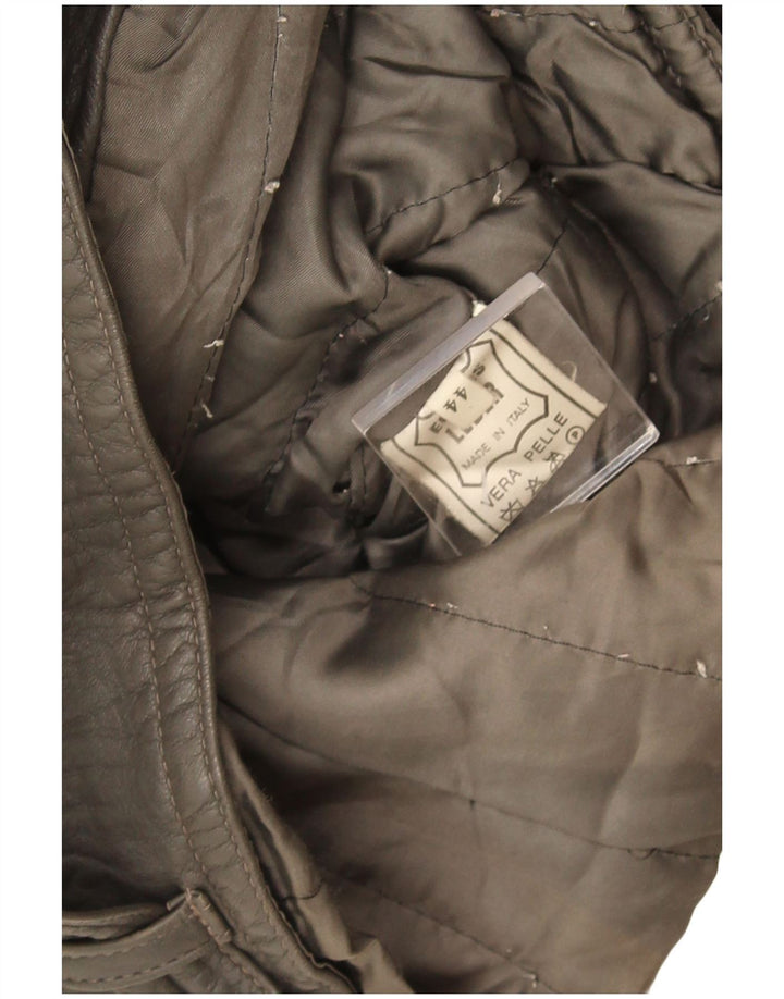 veste en cuir coupe ample vintage pour hommes IT 44 XS cuir gris