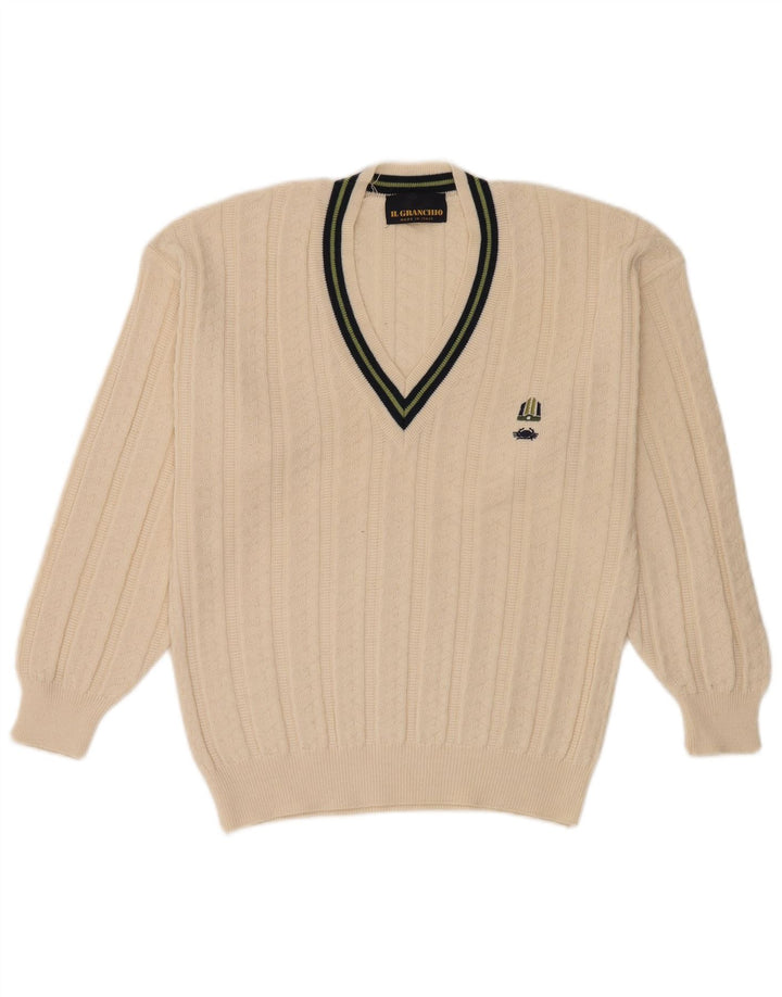 Il Granchio Pull Col V Homme Blanc Cassé Moyen