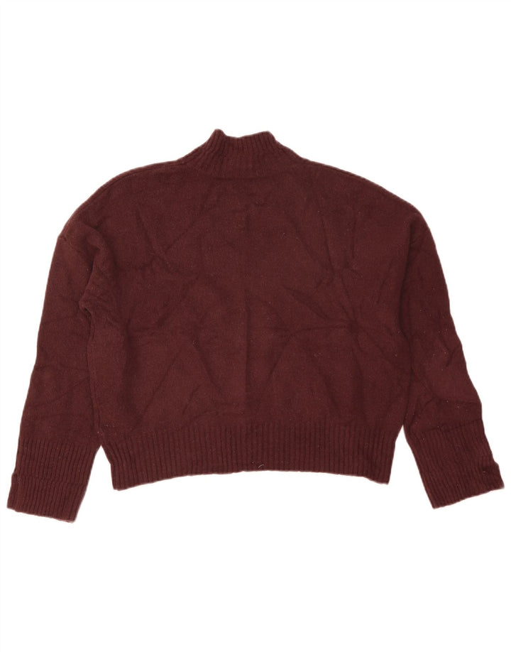 Whistles Pull court à col roulé pour femme UK 14 Laine marron moyen