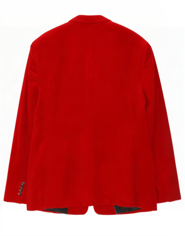 Zara Veste blazer en velours côtelé pour homme à 2 boutons EU 54 XL Coton rouge