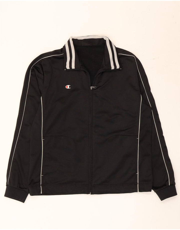 Champion Veste de Survêtement Homme Noir Moyen Polyester Colorblock