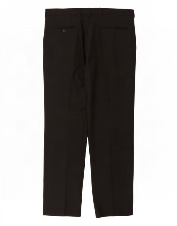 Marks & Spencer Pantalon de Costume Droit Homme W36 L31 Gris Laine