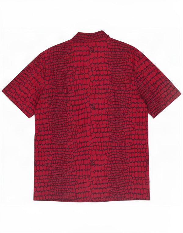 Volcom Chemise à Manches Courtes Homme Rouge Moyen Imprimé Animal