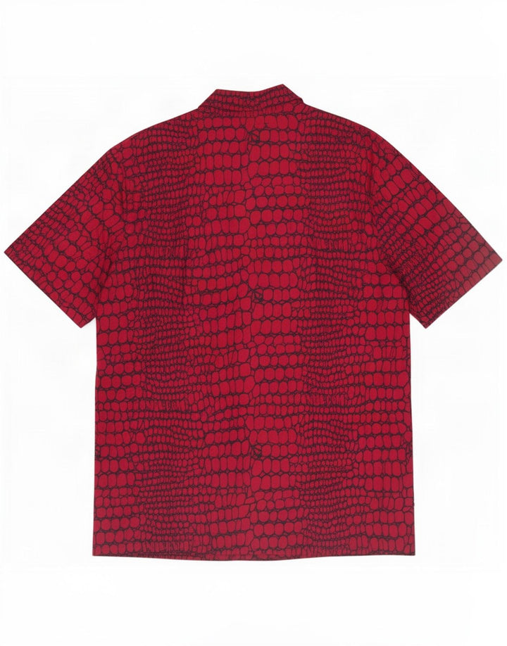 Volcom Chemise à Manches Courtes Homme Rouge Moyen Imprimé Animal