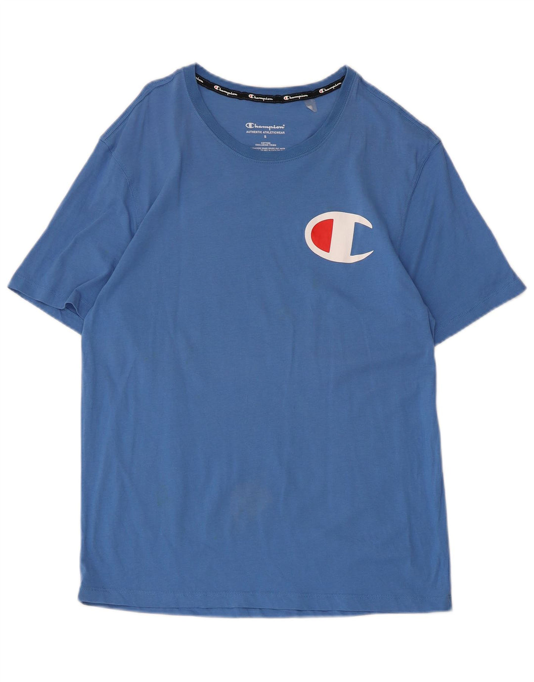 Champion T-Shirt Graphique Homme Petit Bleu Coton