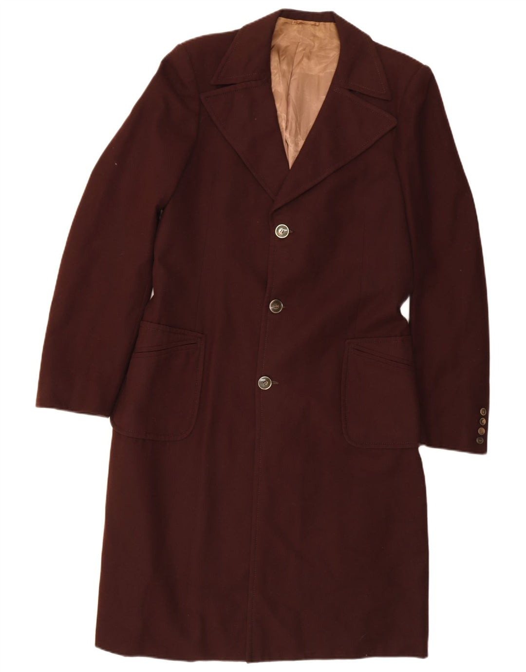 vintage Mens Overcoat UK 36 Petit Brun