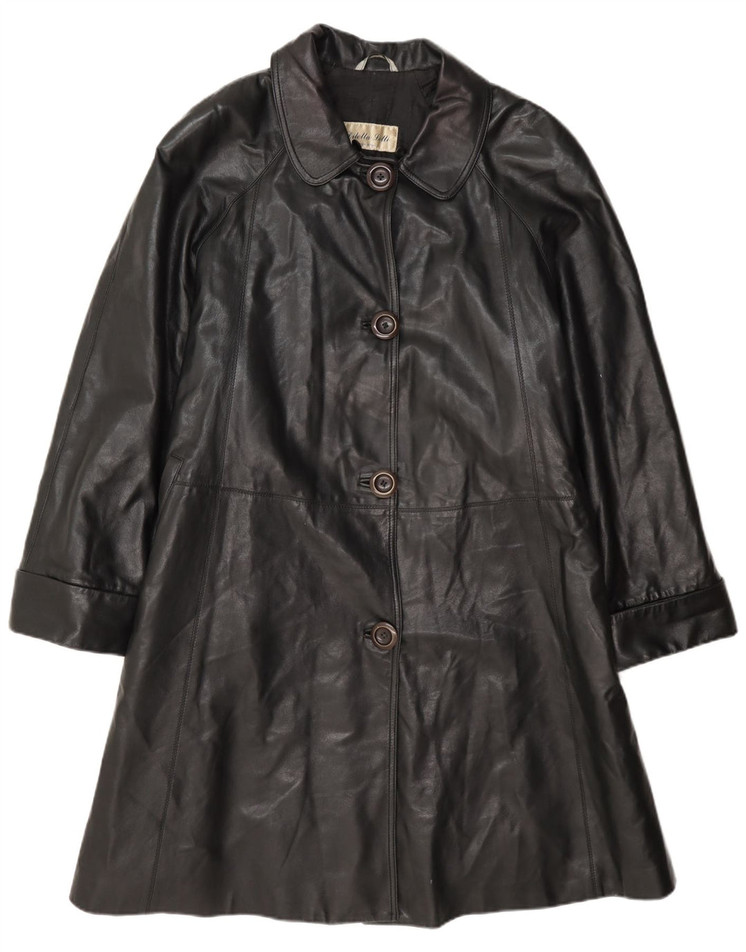 Diletta Lelli Manteau en cuir pour femme IT 46 Large Noir