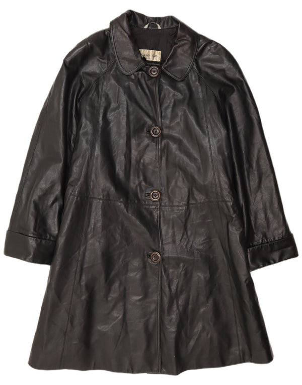Diletta Lelli Manteau en cuir pour femme IT 46 Large Noir