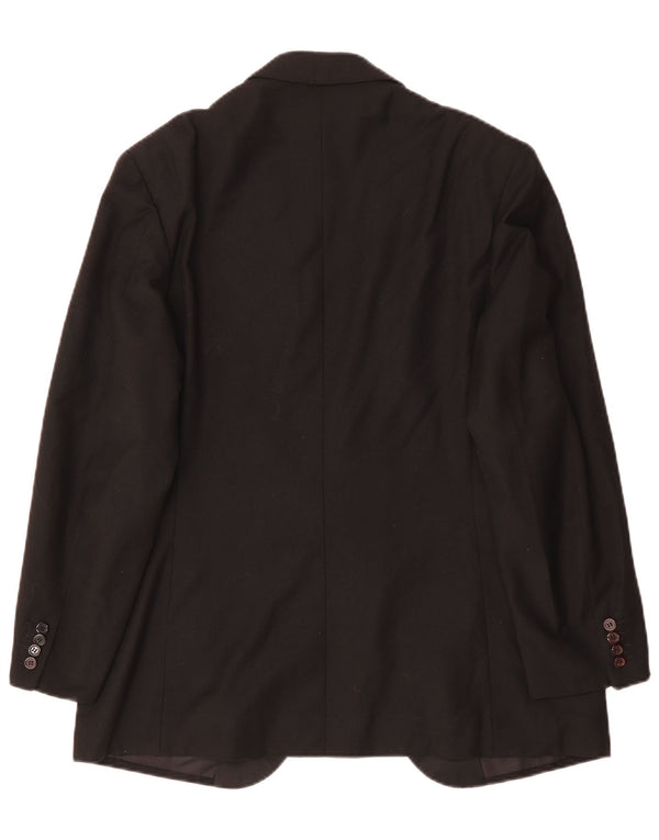 vintage Homme 1 Bouton Blazer Veste UK 38 Moyen Noir
