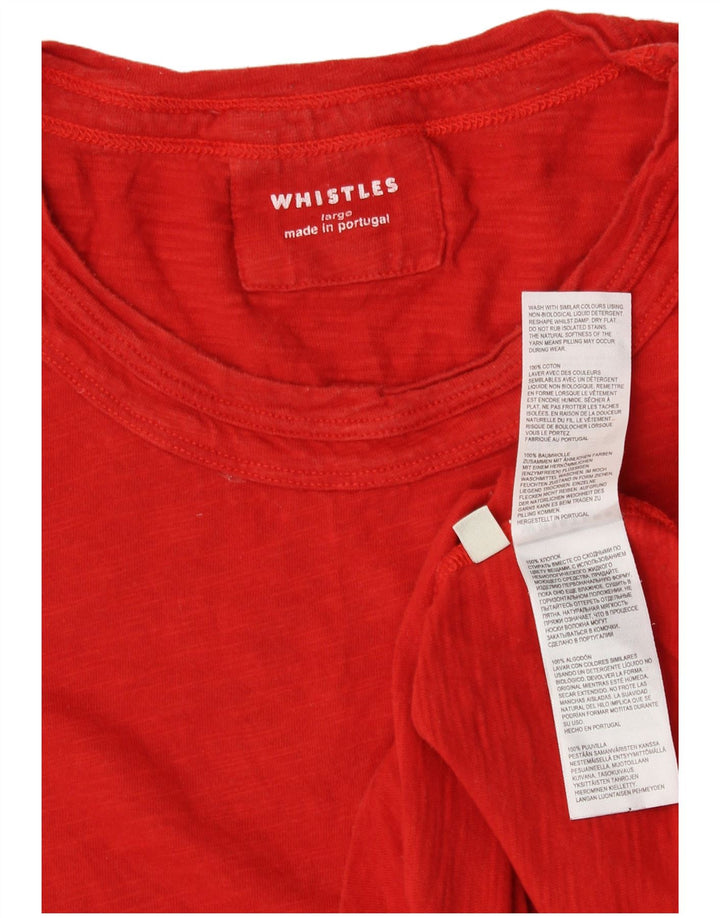 Whistle Womens Crop T-Shirt Top UK 14 Grand Rouge Coton