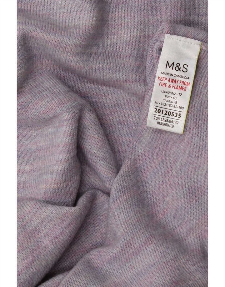Marks & Spencer Pull à col rond pour femme UK 12 Violet moyen moucheté