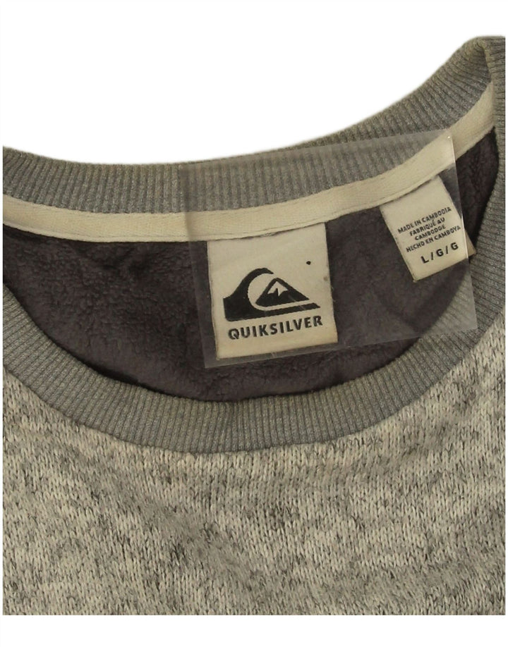 Quiksilver Sweat Homme Pull Large Gris Moucheté Polyester