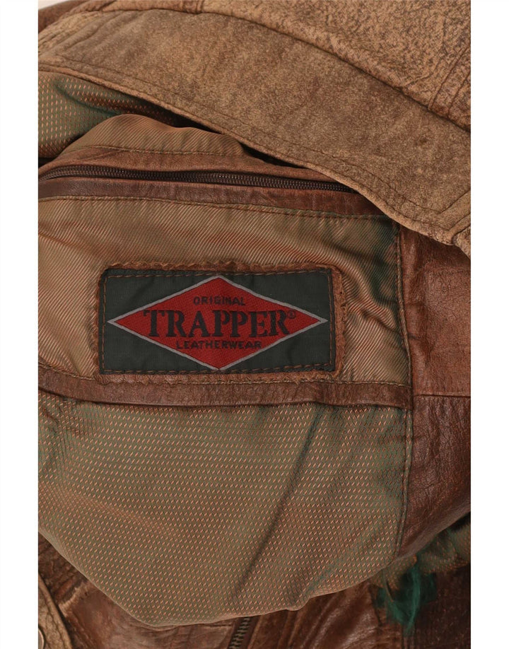 Trapper Veste en cuir pour homme IT 46 Small Marron