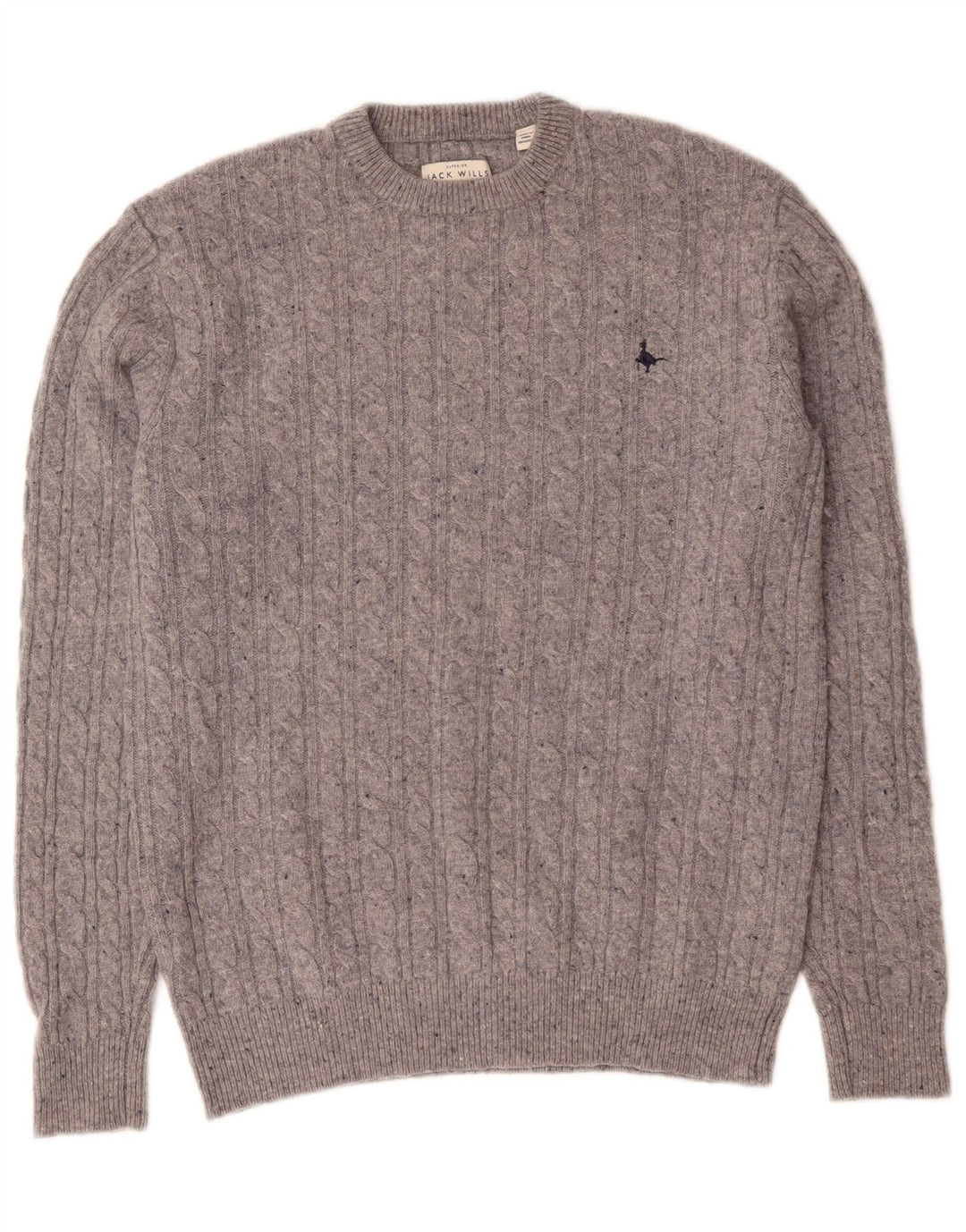 Jack Wills Pull à col rond pour homme en laine mérinos Gris Taille S