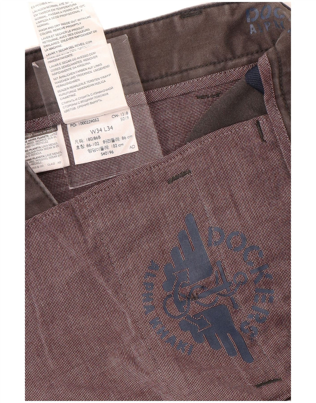 DOCKERS Pantalon Chino Slim Homme W34 L34 Gris Coton