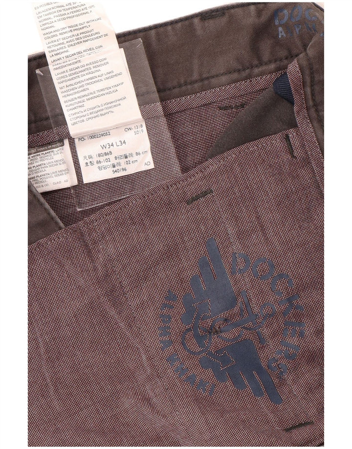 DOCKERS Pantalon Chino Slim Homme W34 L34 Gris Coton