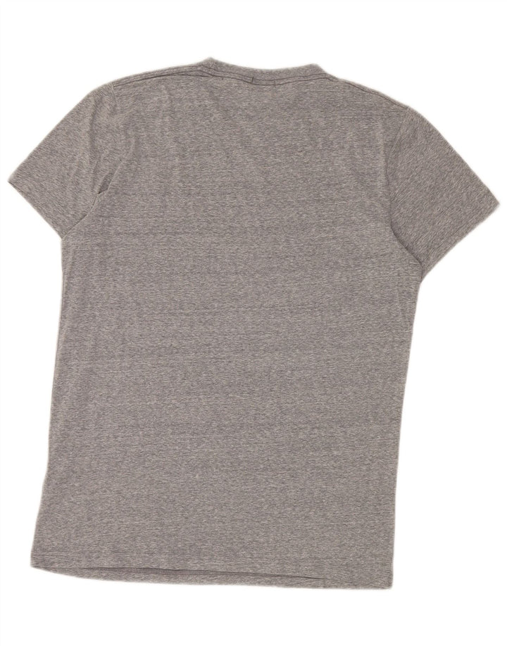 Abercrombie & Fitch Homme Muscle Graphic T-Shirt Top Gris Moyen Coton