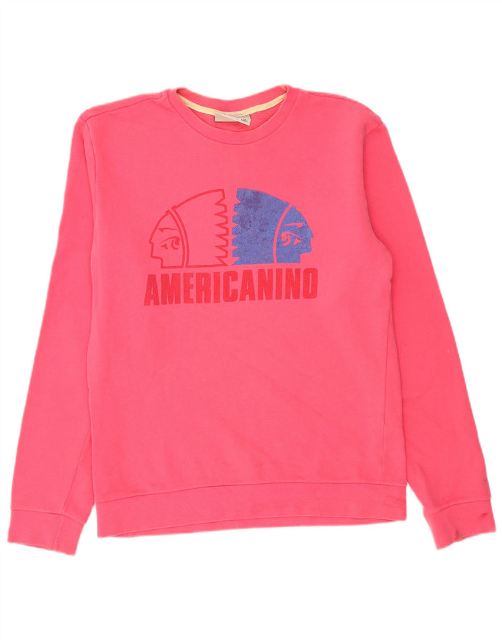 AMERICANINO Sweat-shirt graphique pour hommes, grand coton rose