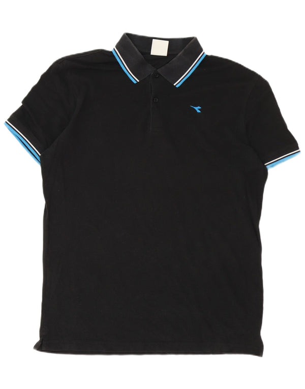 Diadora Polo Homme XL Noir Rayé Coton