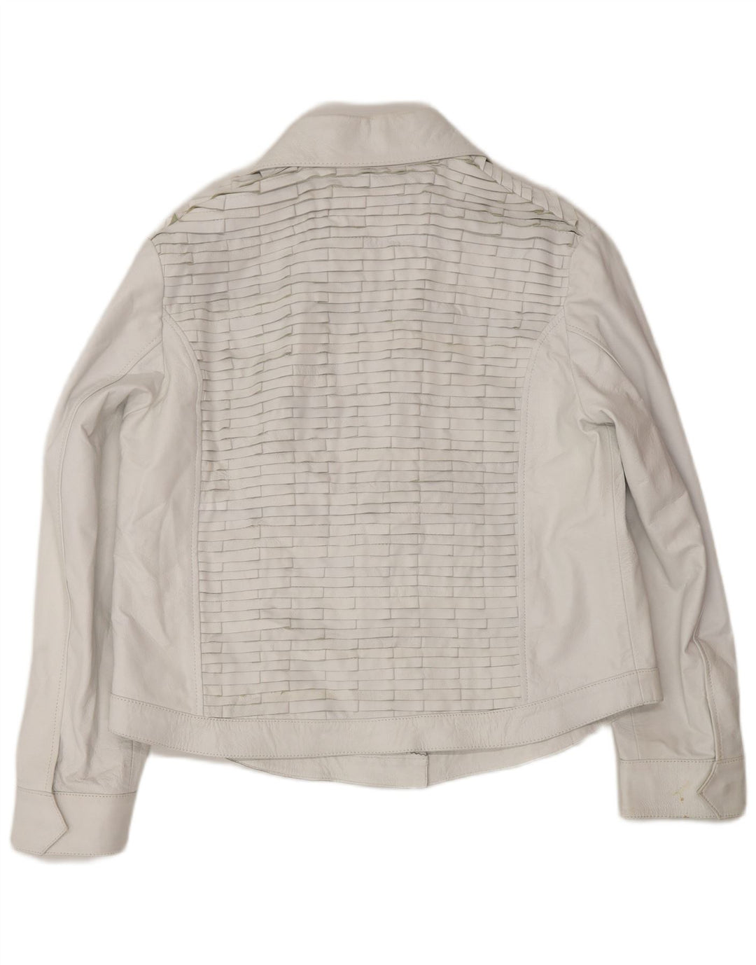 veste en cuir Bomber femme vintage UK 16 Grand cuir gris