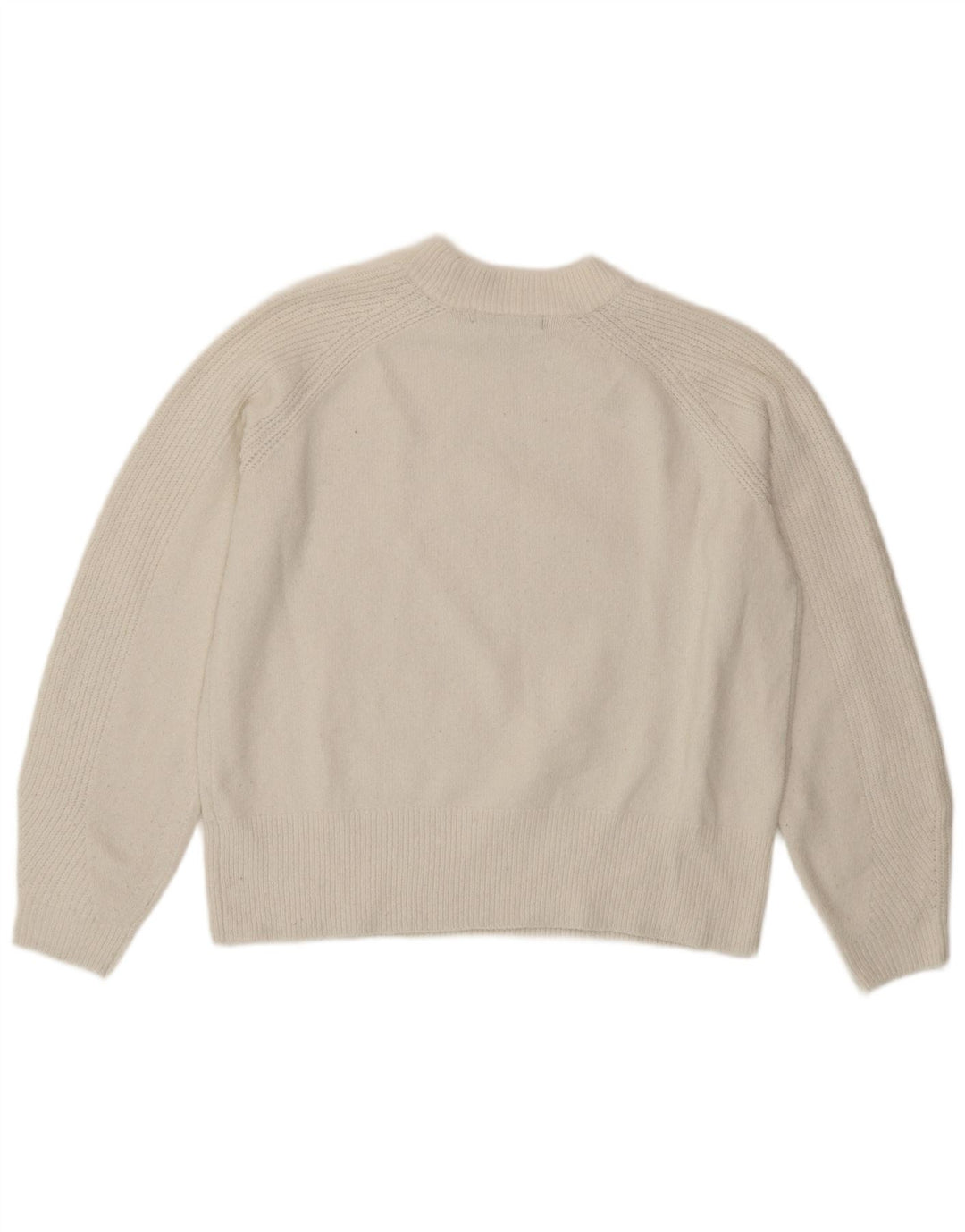 Marks & Spencer Pull à col rond pour femme UK 14 Acrylique blanc moyen