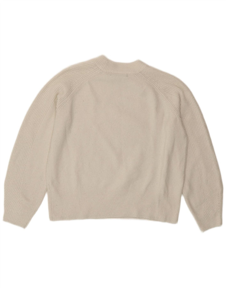 Marks & Spencer Pull à col rond pour femme UK 14 Acrylique blanc moyen