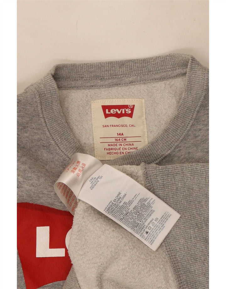 Levi's Graphic Sweatshirt Jumper Garçon 13-14 ans Gris Moucheté Coton
