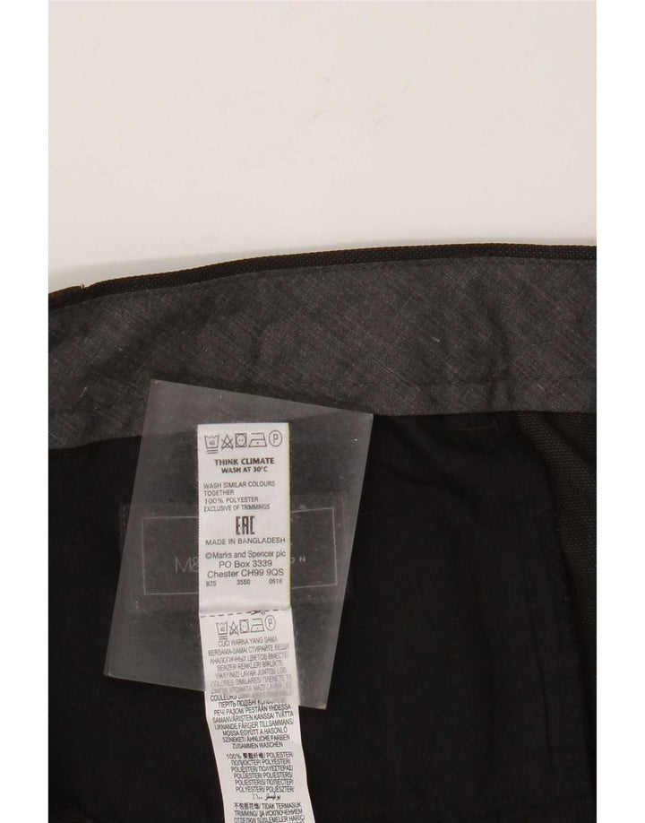 Marks & Spencer Pantalon de costume court coupe régulière pour homme W38 L25 Gris Polyester