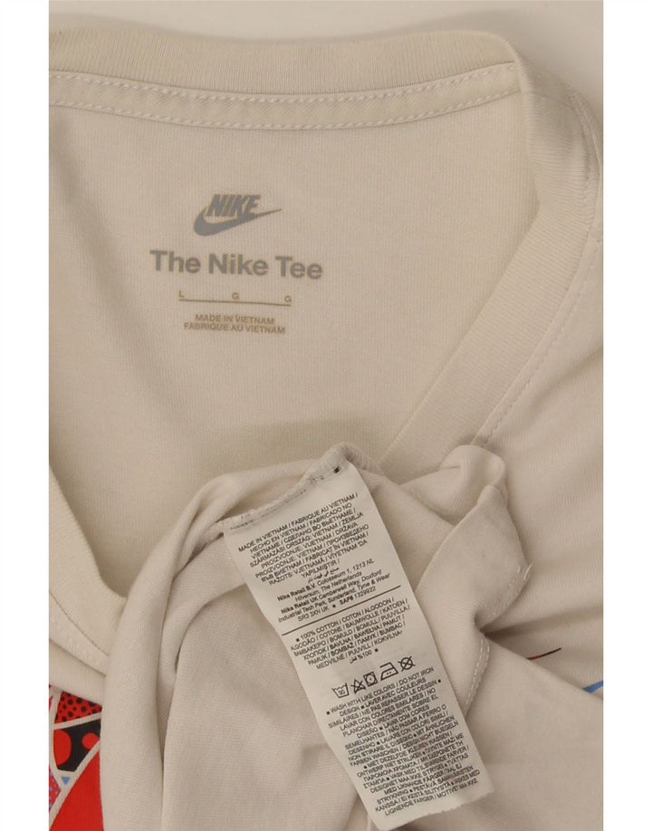 Nike T-shirt graphique pour homme en coton blanc cassé