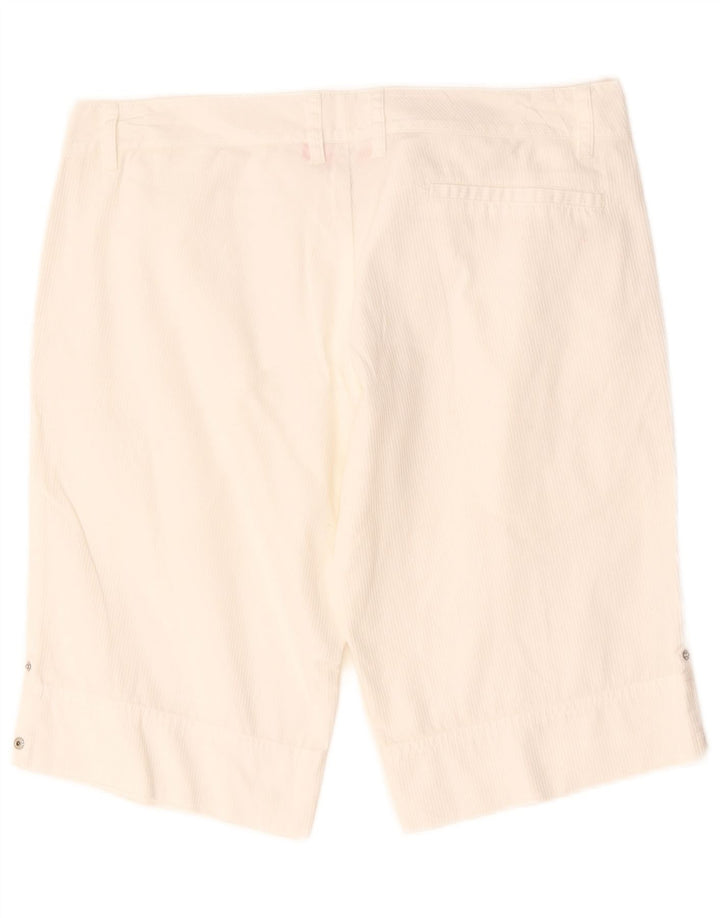 Puma Short décontracté pour femme UK 12 Medium W34 Blanc à fines rayures