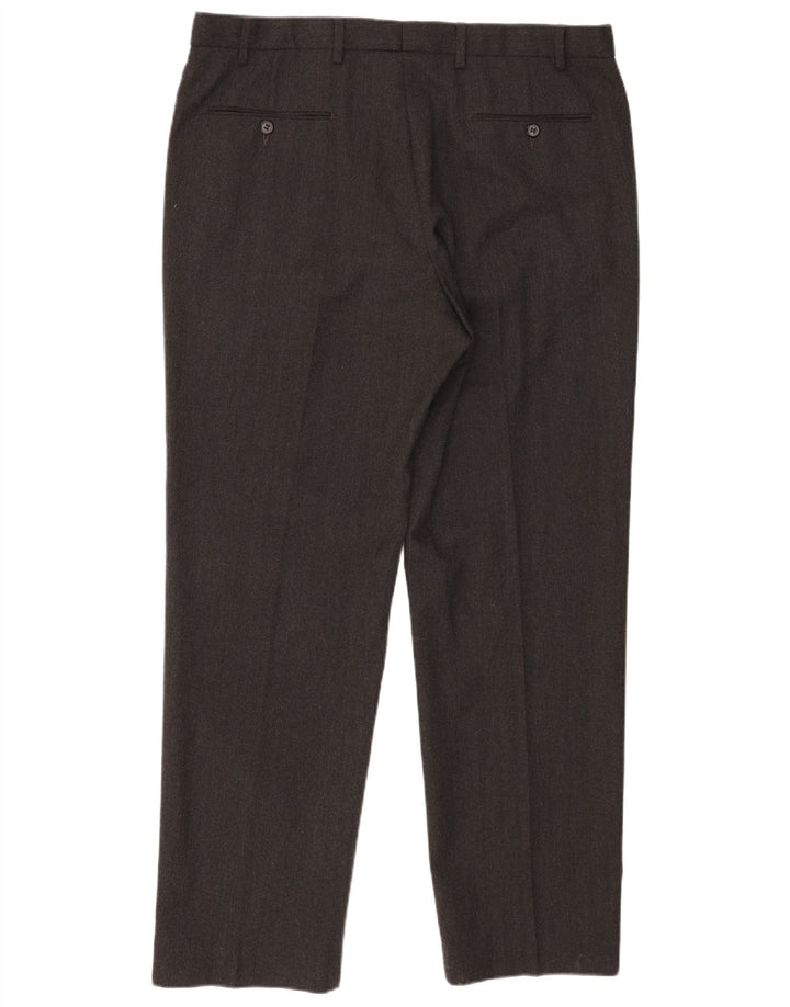 Marks & Spencer Pantalon de Costume Droit Homme W38 L31 Gris Coton