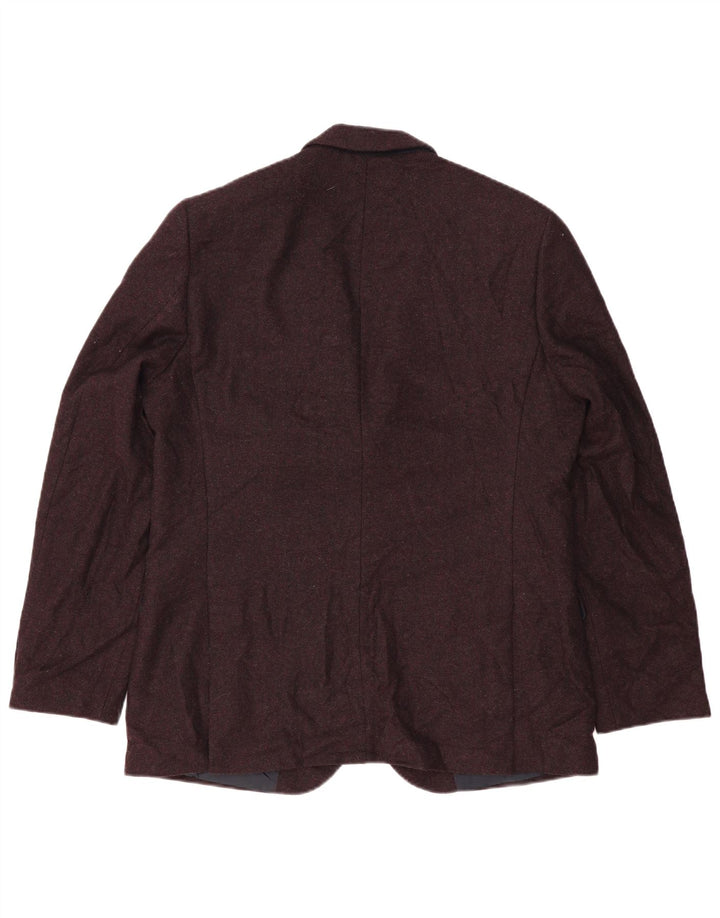 Marks & Spencer Veste blazer à 2 boutons pour homme UK 44 2XL Laine bordeaux