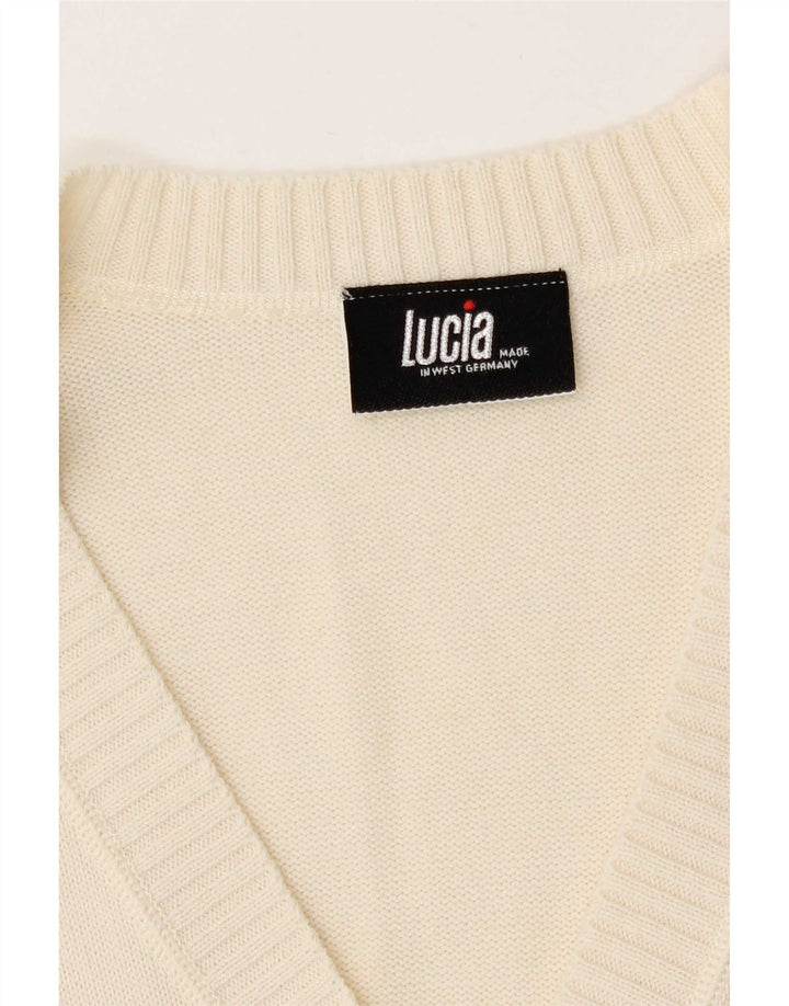 Lucia Womens Cardigan Sweater UK 14 Moyen Blanc Cassé Polyacrylique