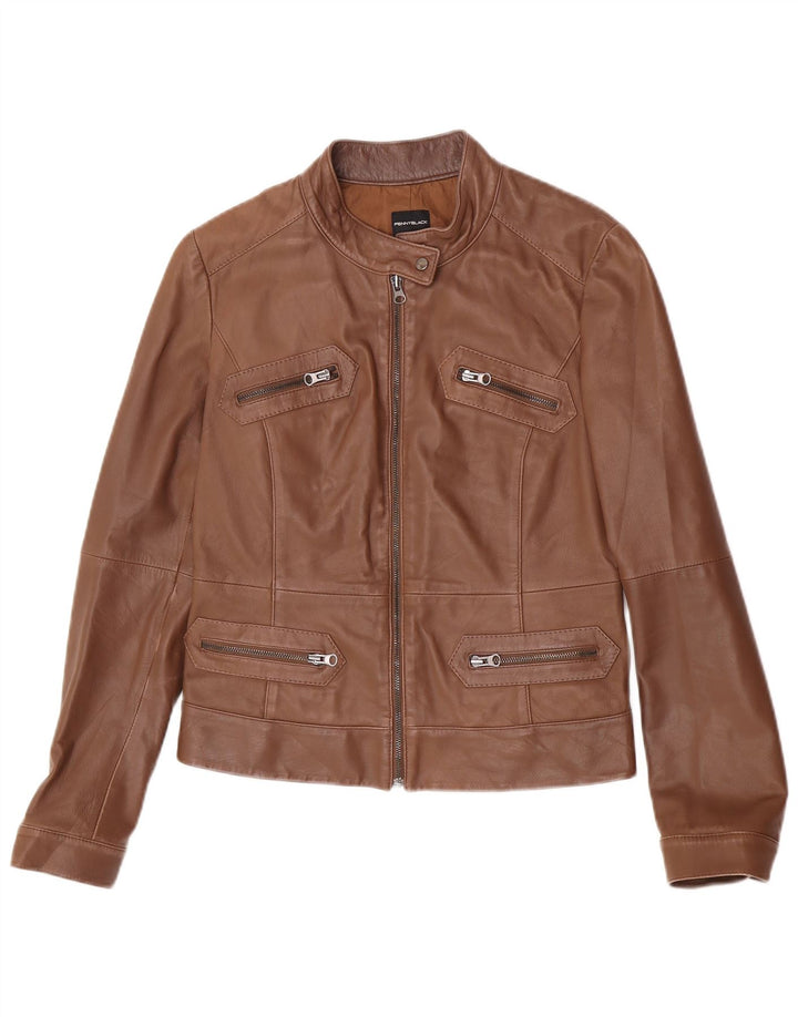 Penny Black Veste en cuir pour femme UK 12 Peau d'agneau marron moyen