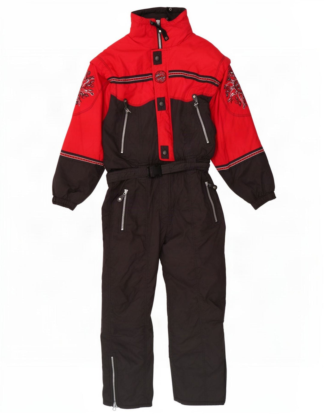 Killtec Combinaison de ski à capuche graphique pour homme Large Rouge Colorblock Polyester