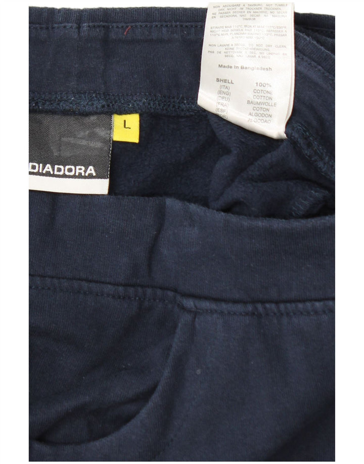 DIADORA Pantalon de Survêtement Femme UK 14 Large Bleu Marine Coton