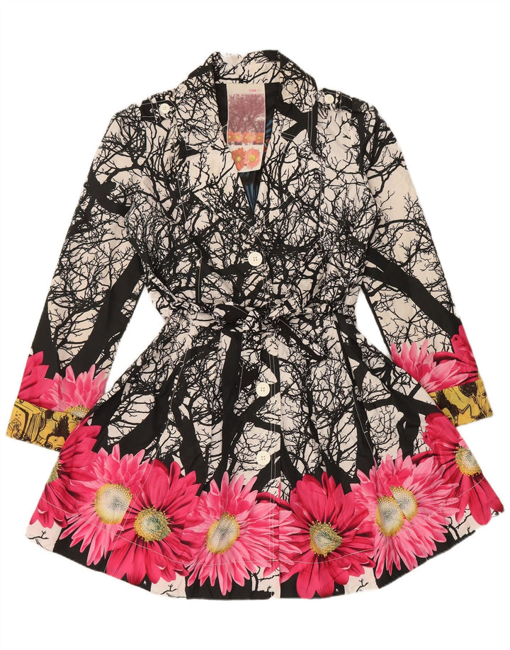 Desigual Manteau Femme EU 42 Grand Polyester Floral Multicolore