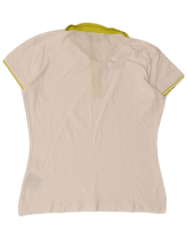 Kappa Polo Femme UK 14 Large Blanc Coton