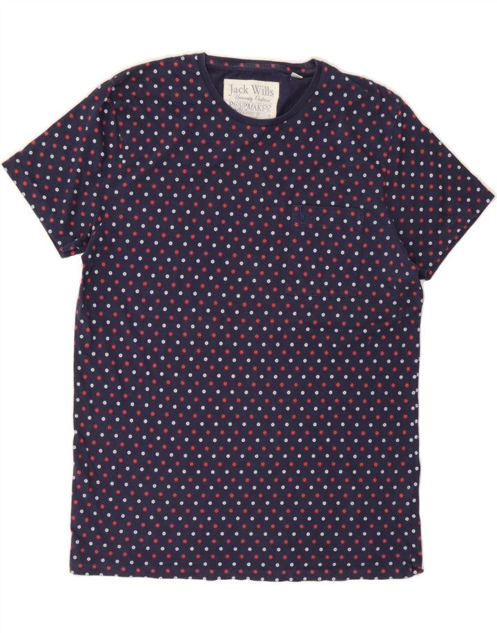 JACK WILLS Mens T-Shirt Top Medium Navy Blue Floral Cotton Vintage Jack Wills and Second-Hand Jack Wills from Messina Hembry 