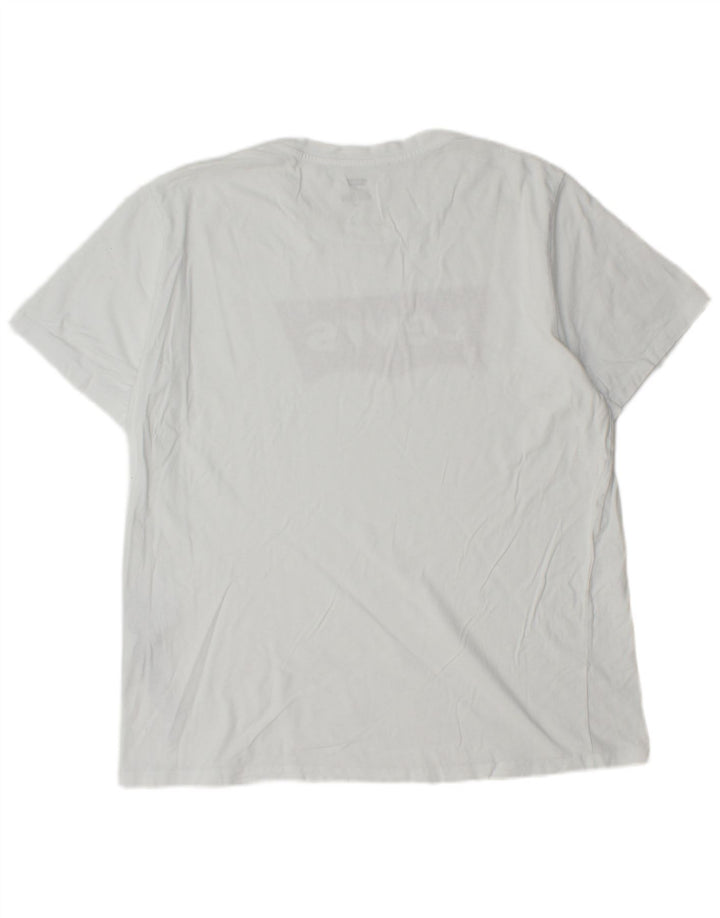 Levi's T-Shirt Graphique Homme Blanc Large Coton