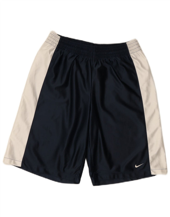 Nike Short de sport pour homme Petit polyester color block bleu marine