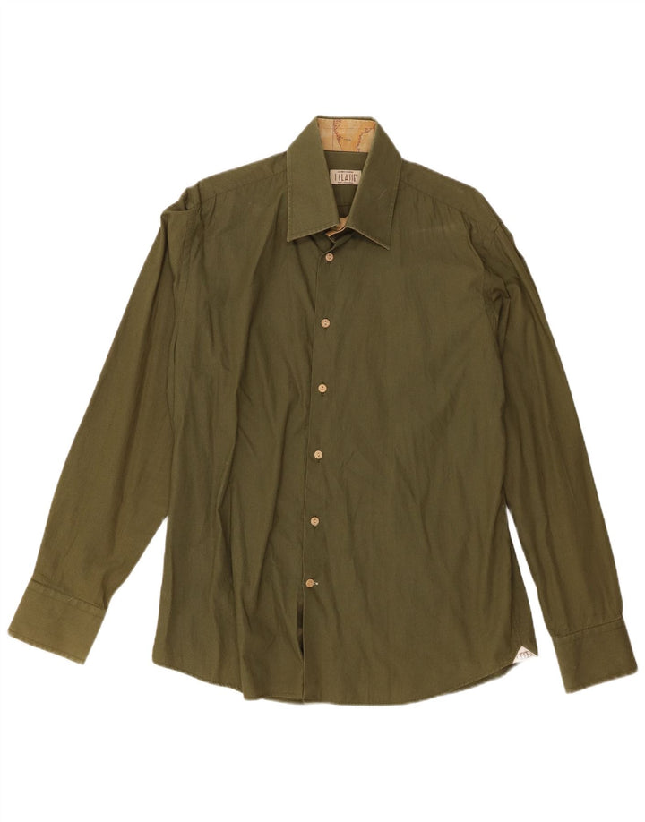 ALVIERO MARTINI Chemise Homme Taille 41 16 1/2 Grand Coton Vert