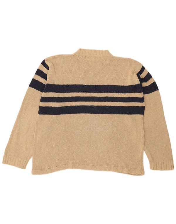 Zara Pull col V pour homme en coton color block Beige Large