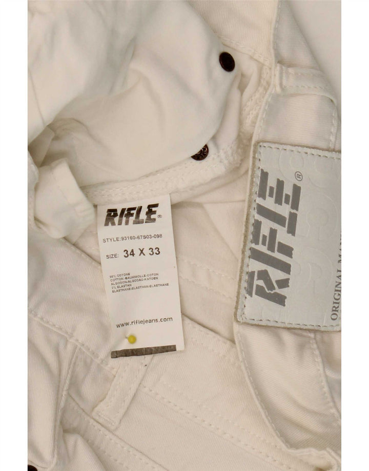 Jean droit femme Rifle W34 L28 coton blanc