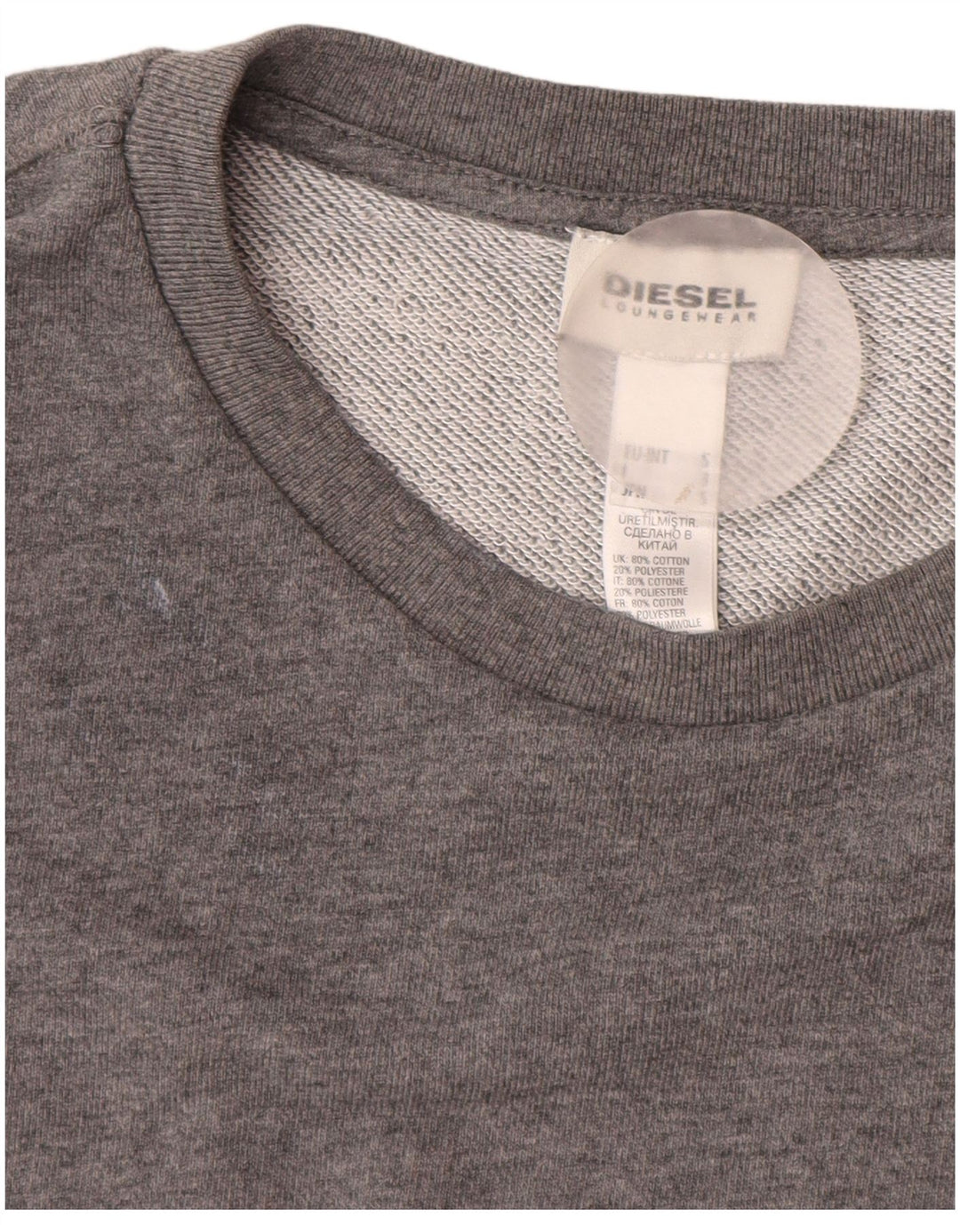 Diesel Sweat-shirt graphique pour homme en coton gris Small