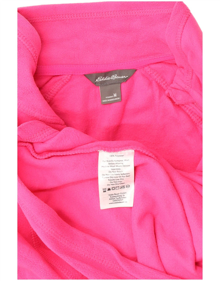 Eddie Bauer Pull polaire à col zippé pour femme UK 14 Rose moyen Polyester