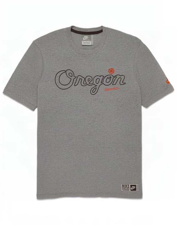 Nike Womens Oregon Graphic T-Shirt Top UK 10 Petit Gris Coton