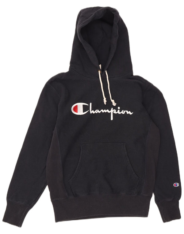 Champion Pull à capuche graphique pour homme en coton bleu marine Taille L